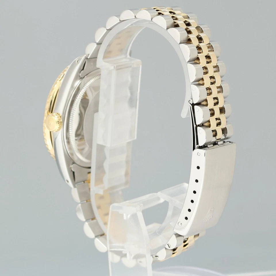 PAPERS Rolex DateJust 16263 Turn-O-Graph Two Tone Gold Black Jubilee 36mm Watch - Image 4 of 4