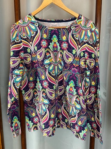 The Talbots Tee Plus Mehrfarbig Paisley Damen Größe XL Langarm Freizeit