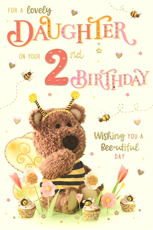 Birthday Card DAUGHTER 2nd 2. **Foil embossed 9"" Card, Paper pages inside**