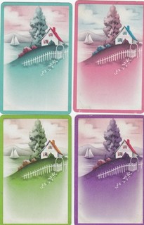 HOMES set of 4 single vintage playing cards
