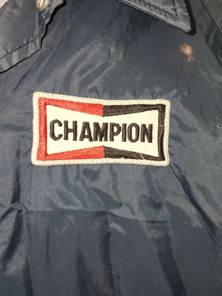 Vintage 80s Champion Racing Windbreaker Jacket L Spark Plugs - Image 3 of 4