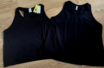 NWT Lot of 2  ALL IN MOTION /TARGET Black Racerback Athletic Tank Tops 2X He