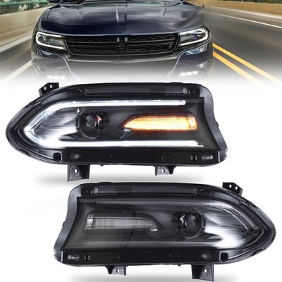 Dual Beam LED Headlights For Charger Dodge 2015-2022 Front Lamps Assemb 2x