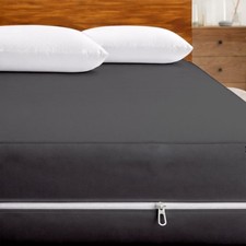 Microfiber Queen Zipper Fitted Sheet, 8 Inch Deep Pocket Mattress Cover for R...