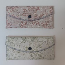 2 Vintage-style Floral Pattern Id Wallets Size 7" X 3.5"