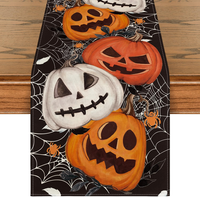 Schwarz KüRbisse Spinnennetz Halloween 40X140 Cm