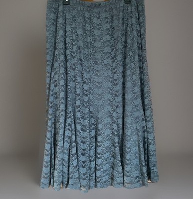Coldwater Creek Smoky Grey Floral Lace Maxi Skirt Size 2X Goth  Fairy Witchy