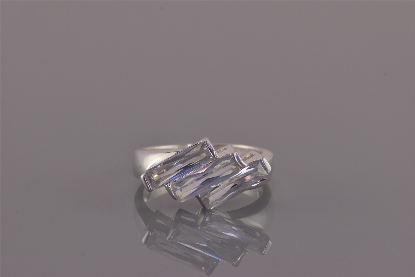 Sterling Silver Slanted Stacked Rectangular Cubic… - image 7