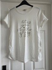 TU Maternity White T Shirt With Slogan Size 10 Excellent Condition