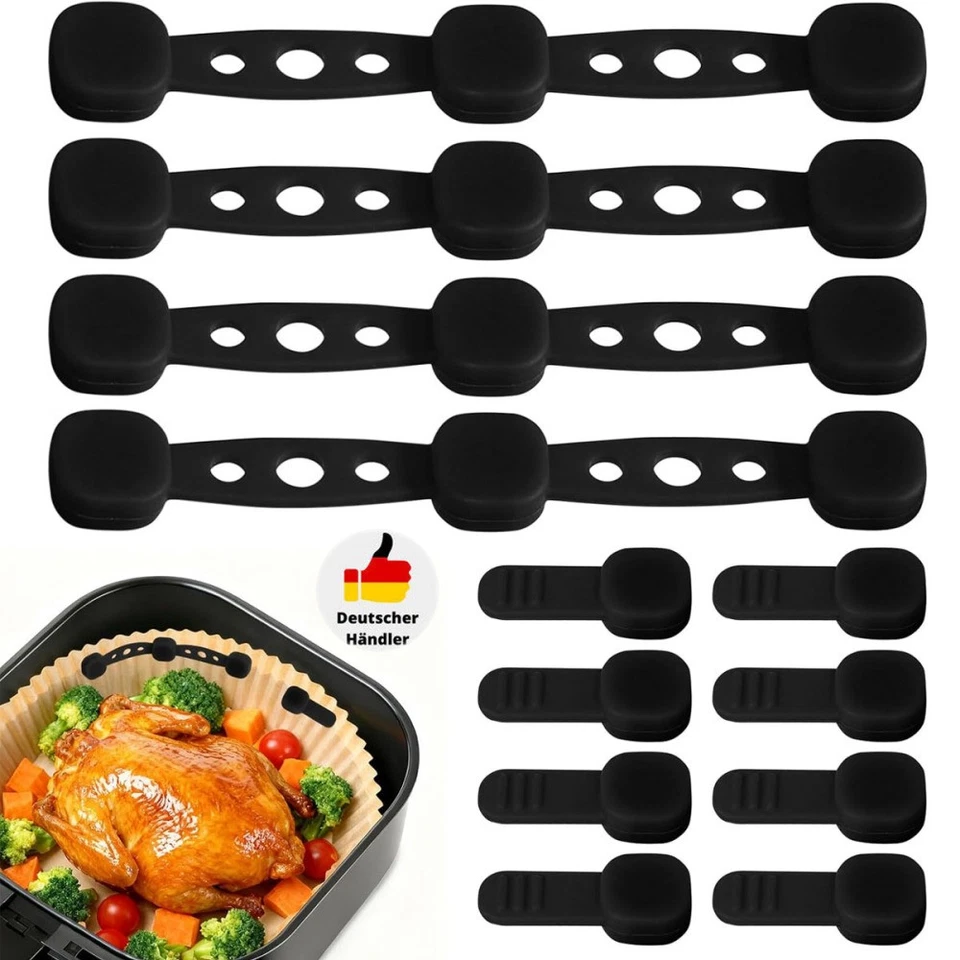 12 Magnet Silikonschnallen für Heißluftfritteusen Down Air Fryer Pergament Liner - Bild 2 von 4