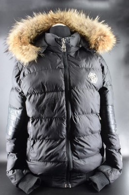 Philipp Plein Herren Jacke Schwarz Winterjacke Gr. M Unisex mit leder und Pelz !