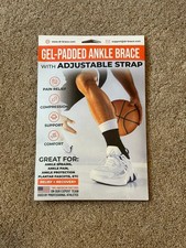 DR. BRACE Padded Ankle Brace w/ Strap "Relief  Recovery"  Black  Size Medium