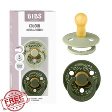 BIBS Colour Holiday Pacifier 2-Pack Size 2 6-18 Months Sage Hunter Green
