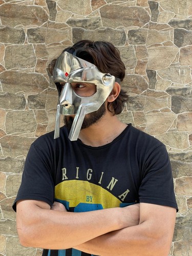 MF DOOM Mask Mad Villan Gladiator Face Mask Mad-villain Steel Face Armor Mask - Picture 7 of 8
