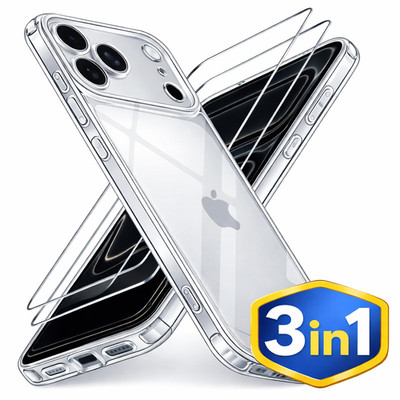 Handyhülle & 2x Panzerfolie für iphone 17 16 15 14 13 12 11 X 8 7 6 Plus Pro Max