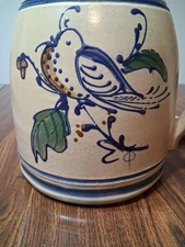 Cedar Swamp Stoneware Co Table Lamp Cape Cod Blue Bird Makers Mark Vintage