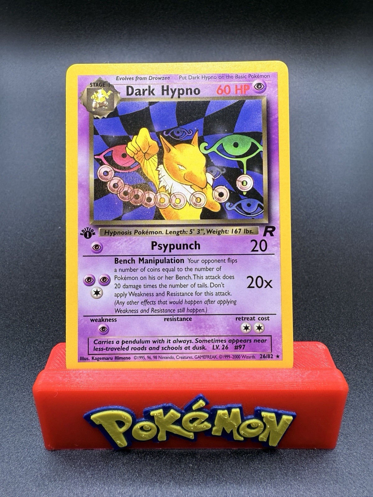 Pokémon TCG Team Rocket's Dark Hypno Card 26/82 Rare 1st Edition Base Set NM