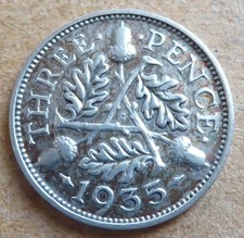 1935 Silver Threepence.