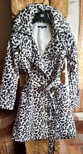 Elegante trench cappotto leopardato da donna con cintura, taglia M, effetto luss