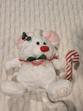 Fisher Price 1988 Puffalump White Holiday Mouse Christmas Red Collectable