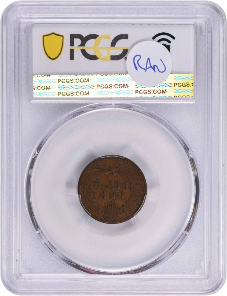 1875 Indian Cent VF35 PCGS - Image 2 of 2