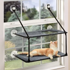 K&H Pet Products EZ Mount Window Kitty Sill Double Stack Gray 12 X 23 Inches