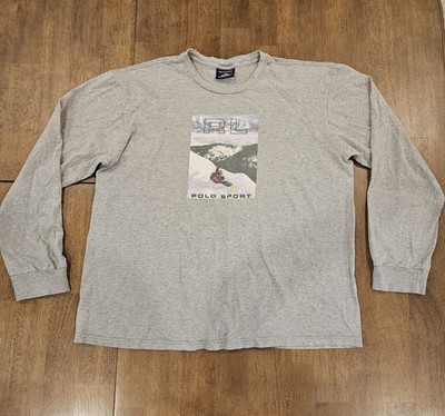 Vintage Men's Large Polo Ralph Lauren RL Polo Sport Snowboarder Long Sleeve 