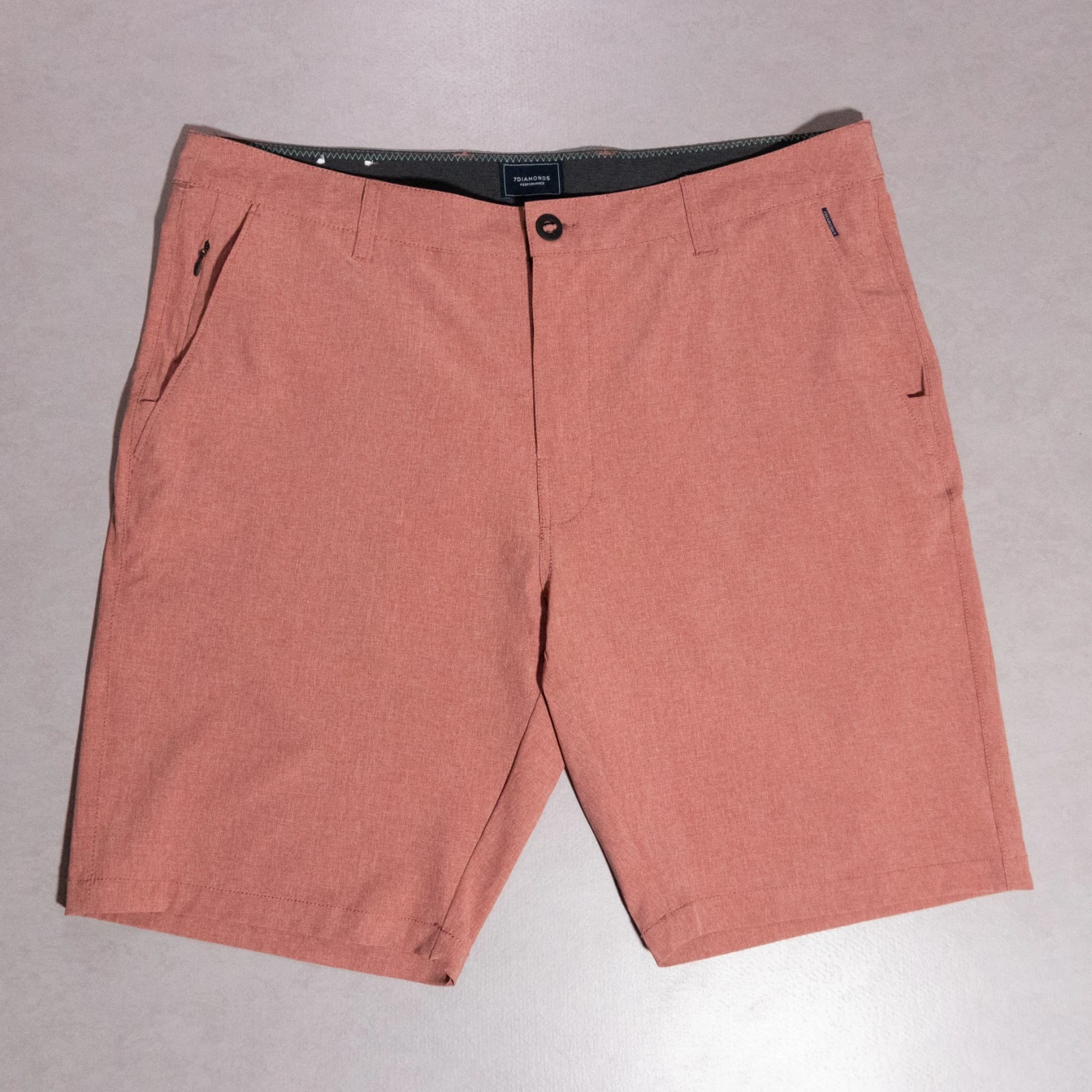7 Diamonds Existence Performance Stretch Quick Dry Lightweight Salmon Shorts 39