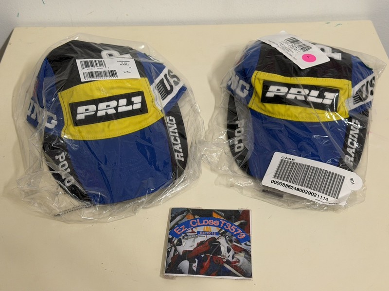 NEW POLO RALPH LAUREN. Two Racing Long bill Hat 5 Panel Cap Size L/XL & S/M. Lot