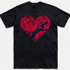 T-Rex Dinosaur Heart Floral Dino Lover Valentine Retro Vintage Gift Tee