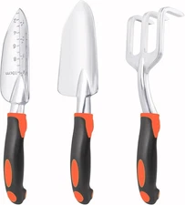 Garden Tools Set, 3 Pack Heavy Duty Gardening Set Include Orange 