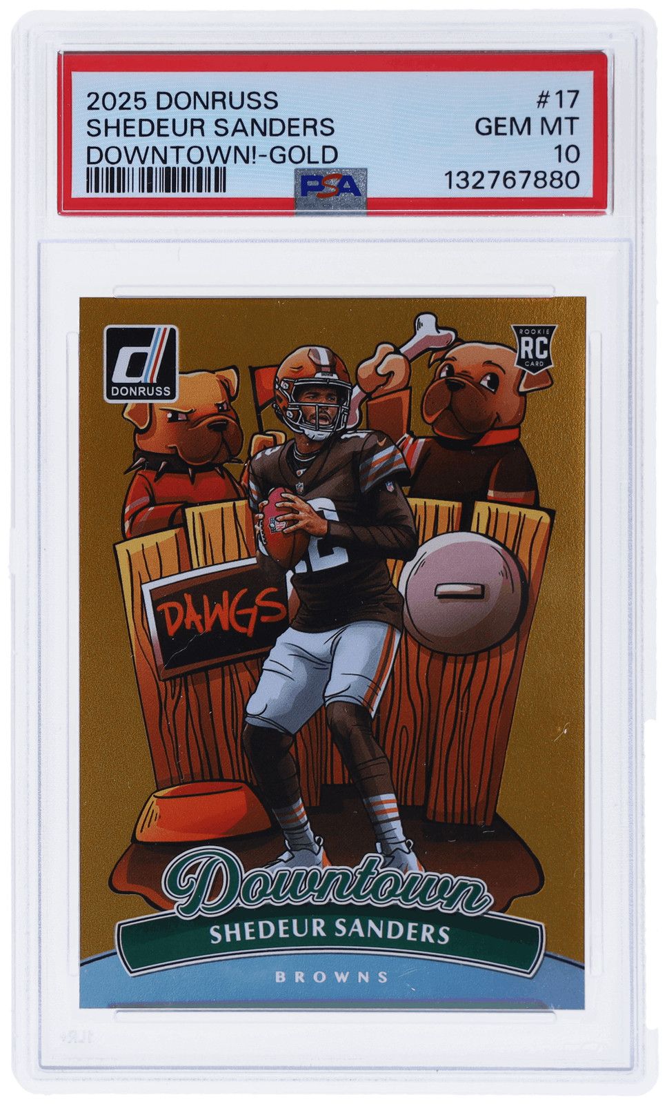 2025 Donruss Shedeur Sanders Downtown Gold #17 /10 PSA 10