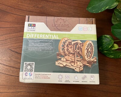UGEARS 163 pcs STEM LAB DIFFERENTIAL Mechanical Wooden Model KIT - 3D DIY Puzzle