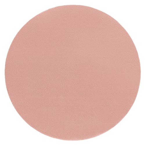 Practical washable round RUG 'LINDO' shaggy faux fur pink soft anti-slip - Picture 3 of 11