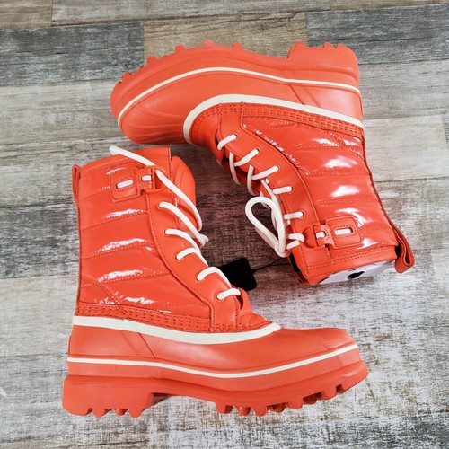 Sorel Caribou Royal WP Womens Combat Boots Sz 8.5 Orange Maid Calf Waterproof - 第 1/12 張圖片