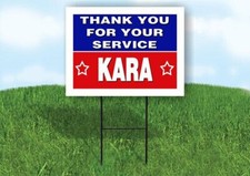 KARA THANK YOU SERVICE 18 in x 24 in Yard Sign Road Sign with Stand