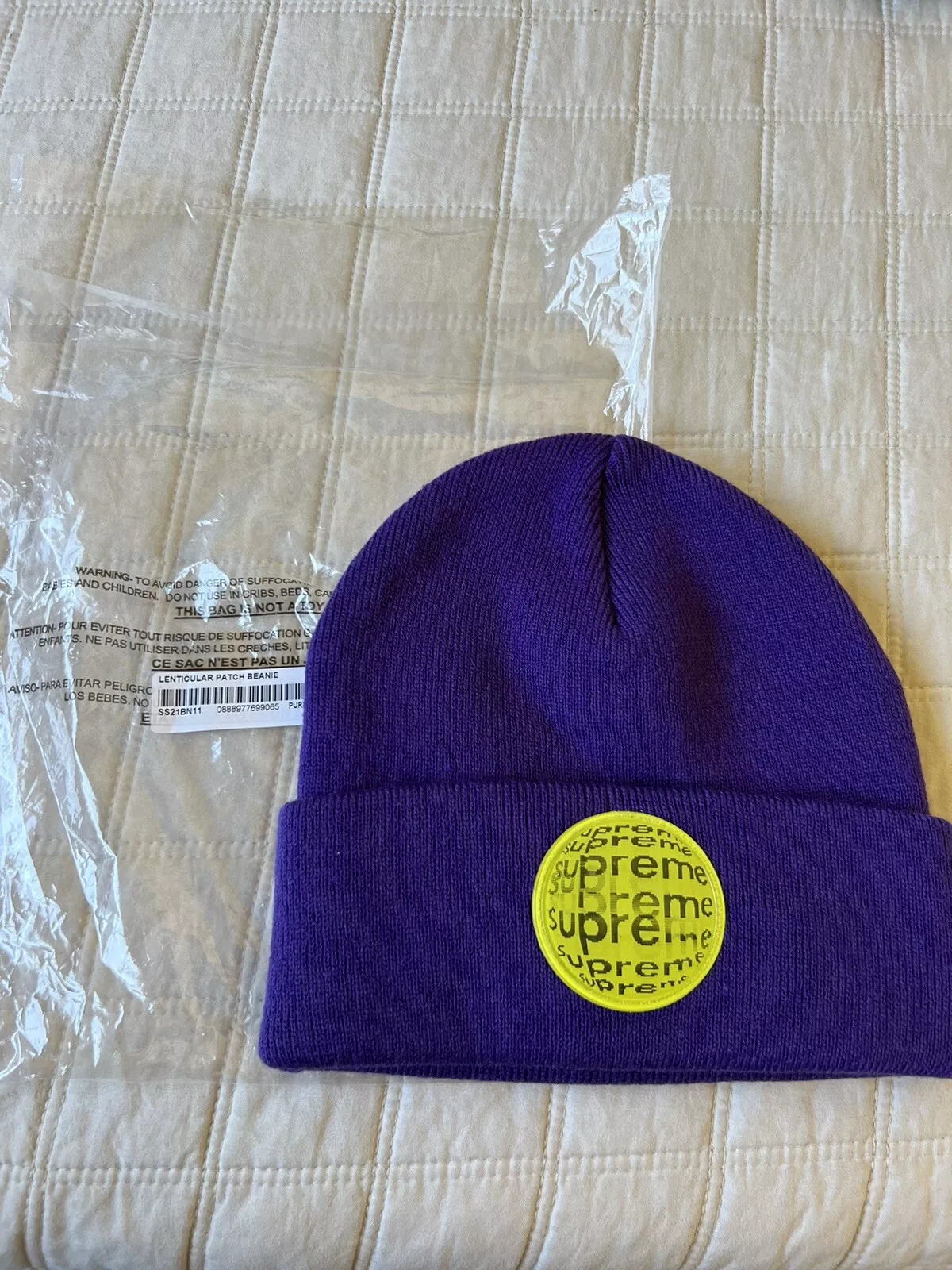 Supreme Beanie lenticulaire violet