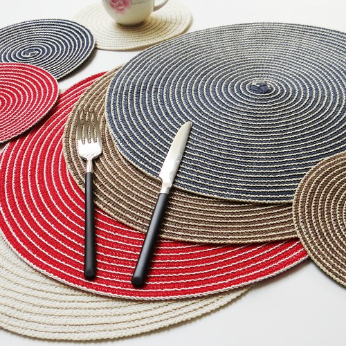 Paquete de 8 tapetes de algodón Ramie resistentes a las manchas cocina cena fiestas tapetes de mesa - Imagen 4 de 36
