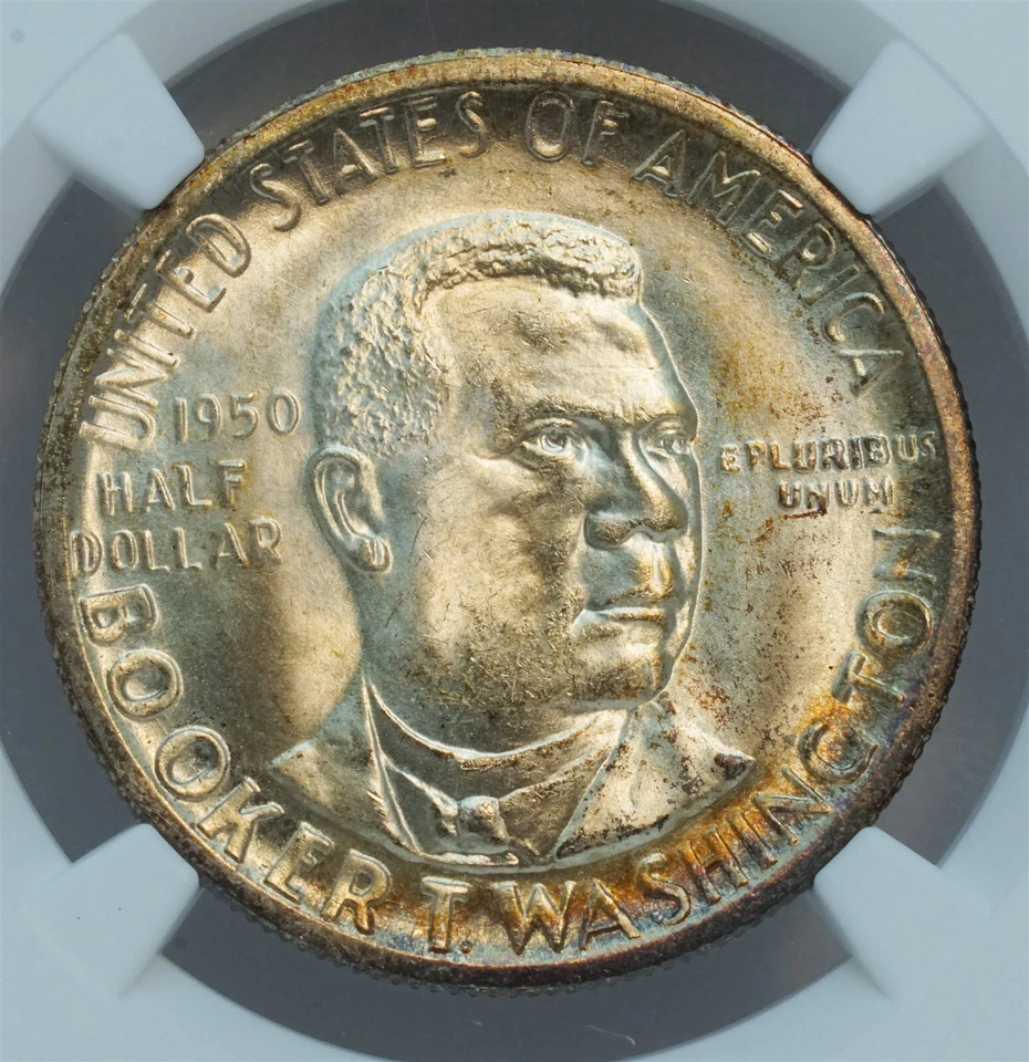 1950 S 50C US Booker T Washington Silver Half Dollar Coin (NGC MS 67 MS67) CAC - Image 2 of 4