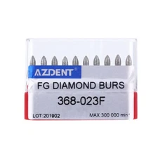 AZDENT Dental Multi-Use DIAMOND BURS FOOTBALL 379/023F #368-023F Fine Red 10/PK