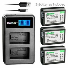 Kastar Battery LCD Dual Charger for Sony NP-FW50 BC-VW1 ILCE-6000 Alpha a6000