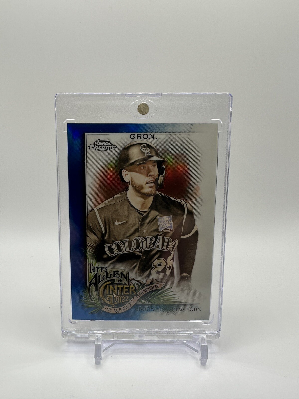 2022 Topps Allen & Ginter's Chrome Blue Refractor #268 CJ Cron /150 Rockies