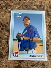 Wilmer Font Signed 2010 Bowman Rc Auto Texas Rangers