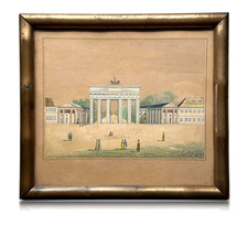 Aquarell auf Papier - P. Müller - Berlin Brandenburger Tor - Sign. gerahmt