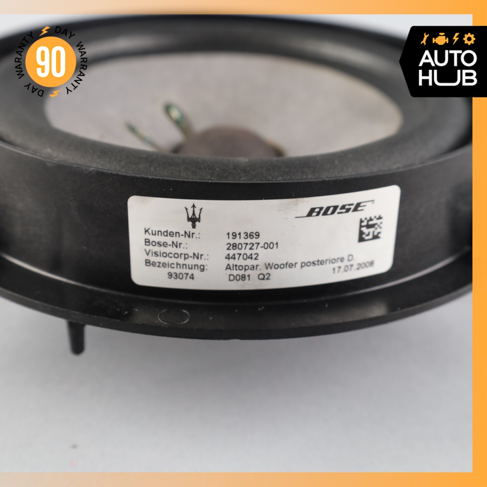03-13 Maserati Quattroporte M139 Audio Sound Speaker Rear Right or Left Side OEM