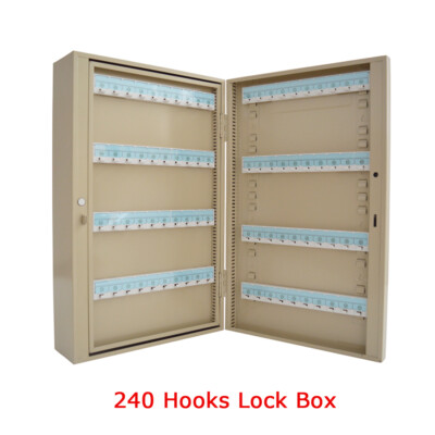 Key Cabinet 240 Hooks Lock Box Wall Mount Storage Organization Shelf Holder