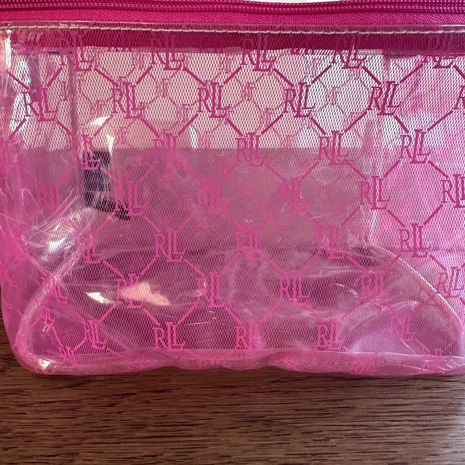 Bolsas y bolsas de cosméticos transparentes con logotipo de Lauren Ralph Lauren Kit de artículos de tocador Maquillaje Rosa Foto 2 de 4