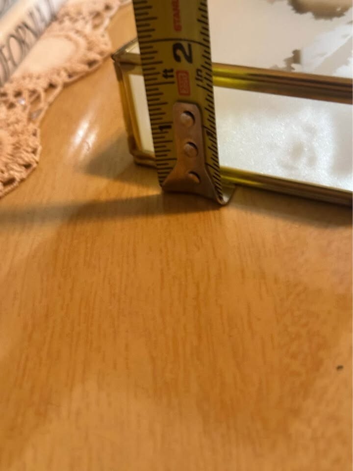 Crowning  Touch VTG Jewelry Box Mirrored Etched Glass Panel Brass Hinged Footed 