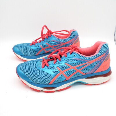 Asics Women's SZ 8 gel cumulus 18 Running Shoe Blue Coral model F910416 BJ Read