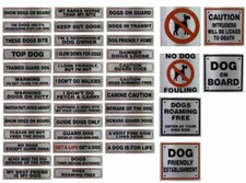 Dog Warning Messages Signs Information HIGH QUALITY Silver Stickers UK